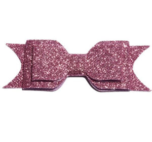 Large Glitter Bow Clip - Pink