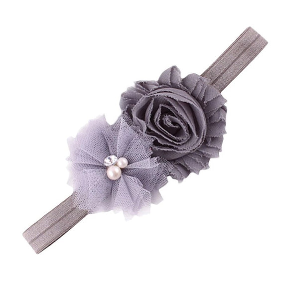 Flower Headband - Grey