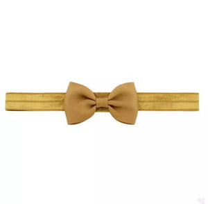 Plain Bow Headband - Mustard