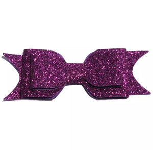 Large Glitter Bow Clip - Purple