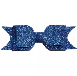 Large Glitter Bow Clip - Royal Blue